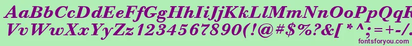 More about BodoniSixItcBoldItalic Font BodoniSixItcBoldItalic Font – Purple Fonts on Green Background