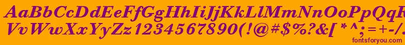 BodoniSixItcBoldItalic Font – Purple Fonts on Orange Background