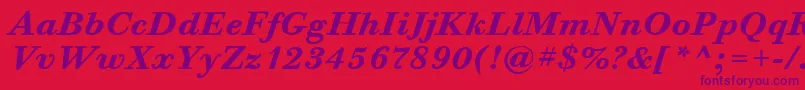 BodoniSixItcBoldItalic Font – Purple Fonts on Red Background