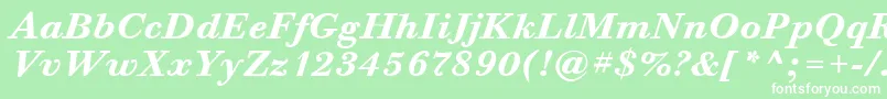 フォントBodoniSixItcBoldItalic – 緑の背景に白い文字