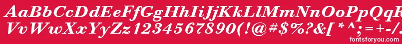 BodoniSixItcBoldItalic Font – White Fonts on Red Background