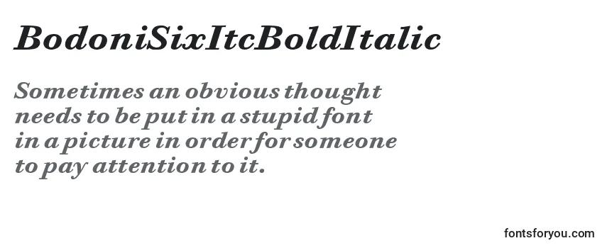 Schriftart BodoniSixItcBoldItalic
