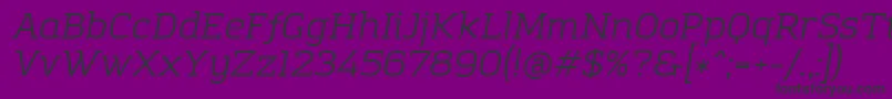 AmazingGroteskBookItalic Font – Black Fonts on Purple Background