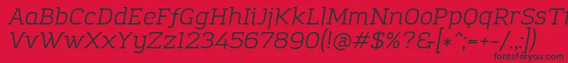 AmazingGroteskBookItalic Font – Black Fonts on Red Background