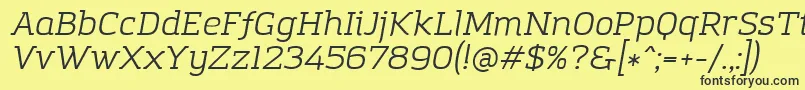 AmazingGroteskBookItalic Font – Black Fonts on Yellow Background