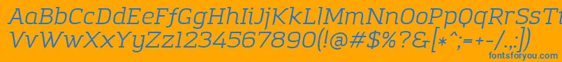 AmazingGroteskBookItalic Font – Blue Fonts on Orange Background