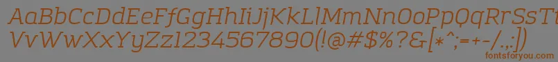 AmazingGroteskBookItalic Font – Brown Fonts on Gray Background