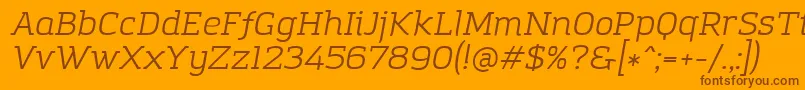 AmazingGroteskBookItalic Font – Brown Fonts on Orange Background