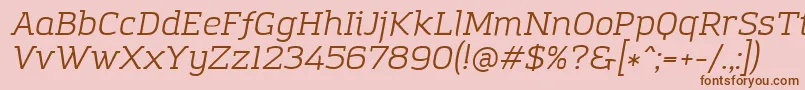 AmazingGroteskBookItalic Font – Brown Fonts on Pink Background