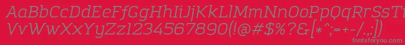 Шрифт AmazingGroteskBookItalic – серые шрифты на красном фоне