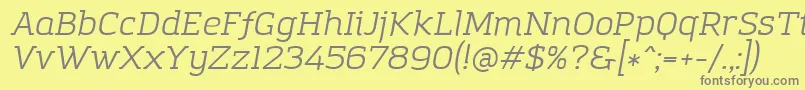 AmazingGroteskBookItalic Font – Gray Fonts on Yellow Background