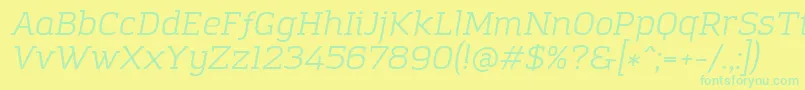 AmazingGroteskBookItalic Font – Green Fonts on Yellow Background