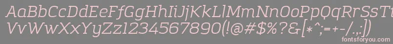 AmazingGroteskBookItalic Font – Pink Fonts on Gray Background