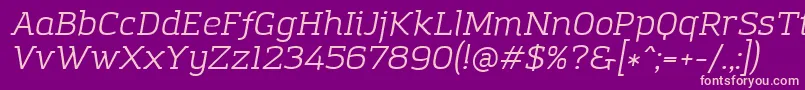 AmazingGroteskBookItalic Font – Pink Fonts on Purple Background