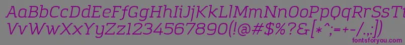 AmazingGroteskBookItalic Font – Purple Fonts on Gray Background