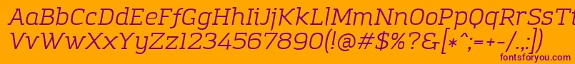 AmazingGroteskBookItalic Font – Purple Fonts on Orange Background