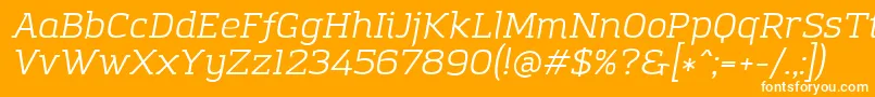 AmazingGroteskBookItalic Font – White Fonts on Orange Background