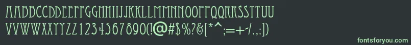 フォントEconomicals – 黒い背景に緑の文字