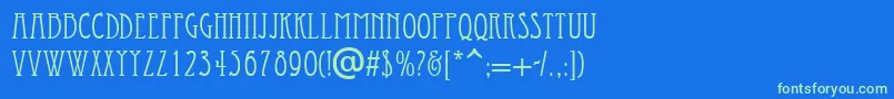 フォントEconomicals – 青い背景に緑のフォント