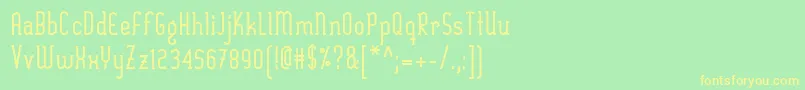 フォントSexythingBold – 黄色の文字が緑の背景にあります
