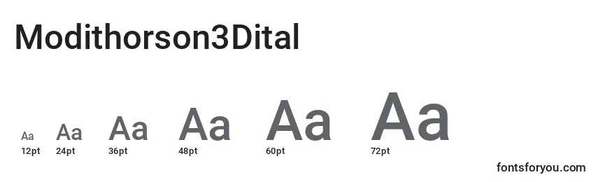 Размеры шрифта Modithorson3Dital