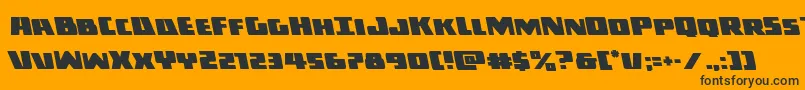Darkallianceleft-Schriftart – Schwarze Schriften auf orangefarbenem Hintergrund