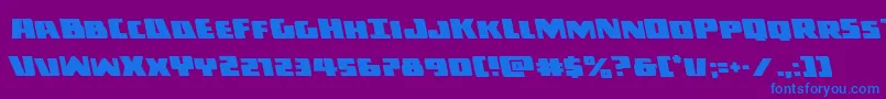Darkallianceleft-Schriftart – Blaue Schriften auf violettem Hintergrund