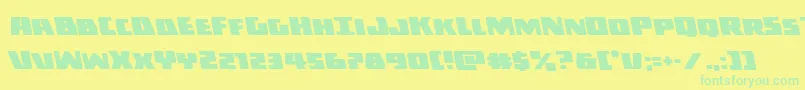 Darkallianceleft-Schriftart – Grüne Schriften auf gelbem Hintergrund