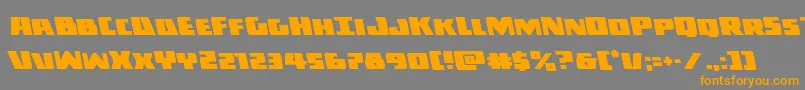 フォントDarkallianceleft – オレンジの文字は灰色の背景にあります。