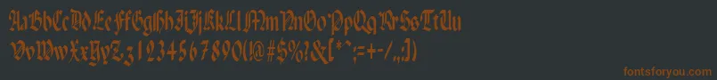 PenchantnarrowRegular-fontti – ruskeat fontit mustalla taustalla