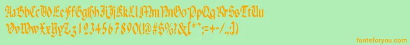 PenchantnarrowRegular Font – Orange Fonts on Green Background