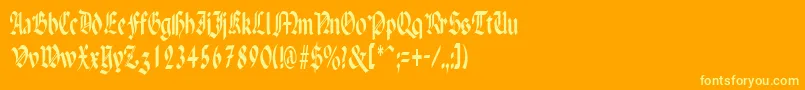 PenchantnarrowRegular Font – Yellow Fonts on Orange Background