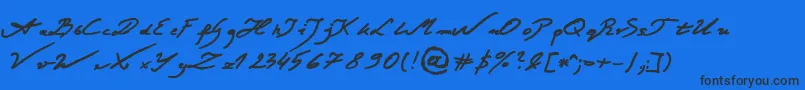 JacekZiebaJasinskiBold-Schriftart – Schwarze Schriften auf blauem Hintergrund