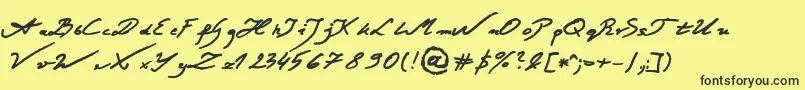 JacekZiebaJasinskiBold-Schriftart – Schwarze Schriften auf gelbem Hintergrund