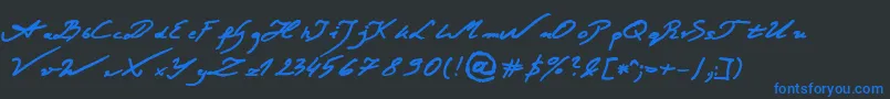 JacekZiebaJasinskiBold-Schriftart – Blaue Schriften auf schwarzem Hintergrund