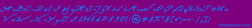 JacekZiebaJasinskiBold Font – Blue Fonts on Purple Background