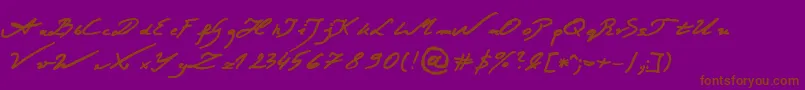 フォントJacekZiebaJasinskiBold – 紫色の背景に茶色のフォント