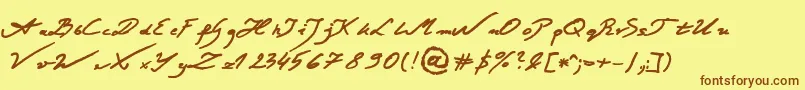 JacekZiebaJasinskiBold Font – Brown Fonts on Yellow Background