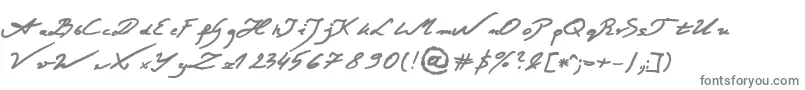 JacekZiebaJasinskiBold-fontti – harmaat kirjasimet valkoisella taustalla