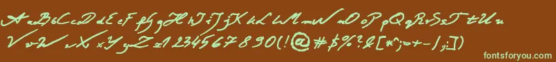 Шрифт JacekZiebaJasinskiBold – зелёные шрифты на коричневом фоне