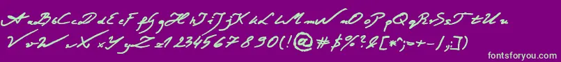 JacekZiebaJasinskiBold Font – Green Fonts on Purple Background