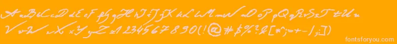 JacekZiebaJasinskiBold-Schriftart – Rosa Schriften auf orangefarbenem Hintergrund