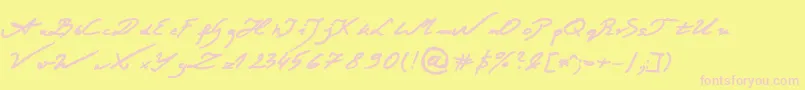 JacekZiebaJasinskiBold Font – Pink Fonts on Yellow Background