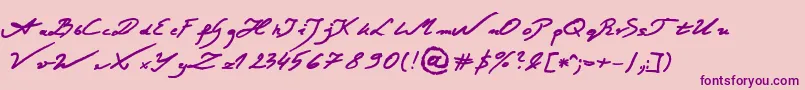 JacekZiebaJasinskiBold Font – Purple Fonts on Pink Background