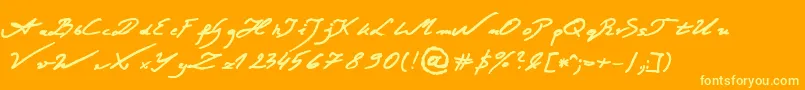 フォントJacekZiebaJasinskiBold – オレンジの背景に黄色の文字