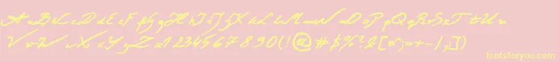 JacekZiebaJasinskiBold Font – Yellow Fonts on Pink Background