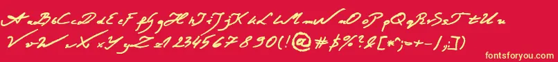 JacekZiebaJasinskiBold Font – Yellow Fonts on Red Background