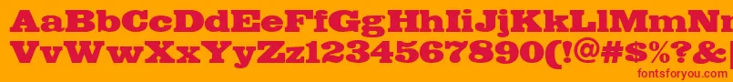 Fette Font – Red Fonts on Orange Background