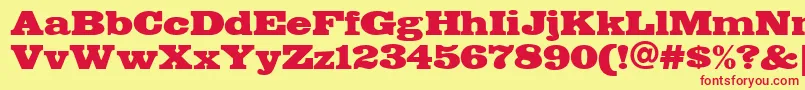 Fette Font – Red Fonts on Yellow Background