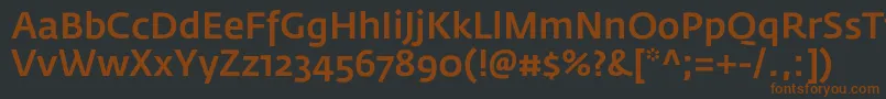 Шрифт FedrasansproMedium – коричневые шрифты на чёрном фоне